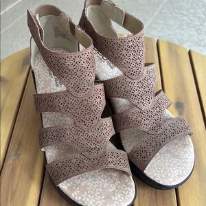 Brown Cutout Sandals